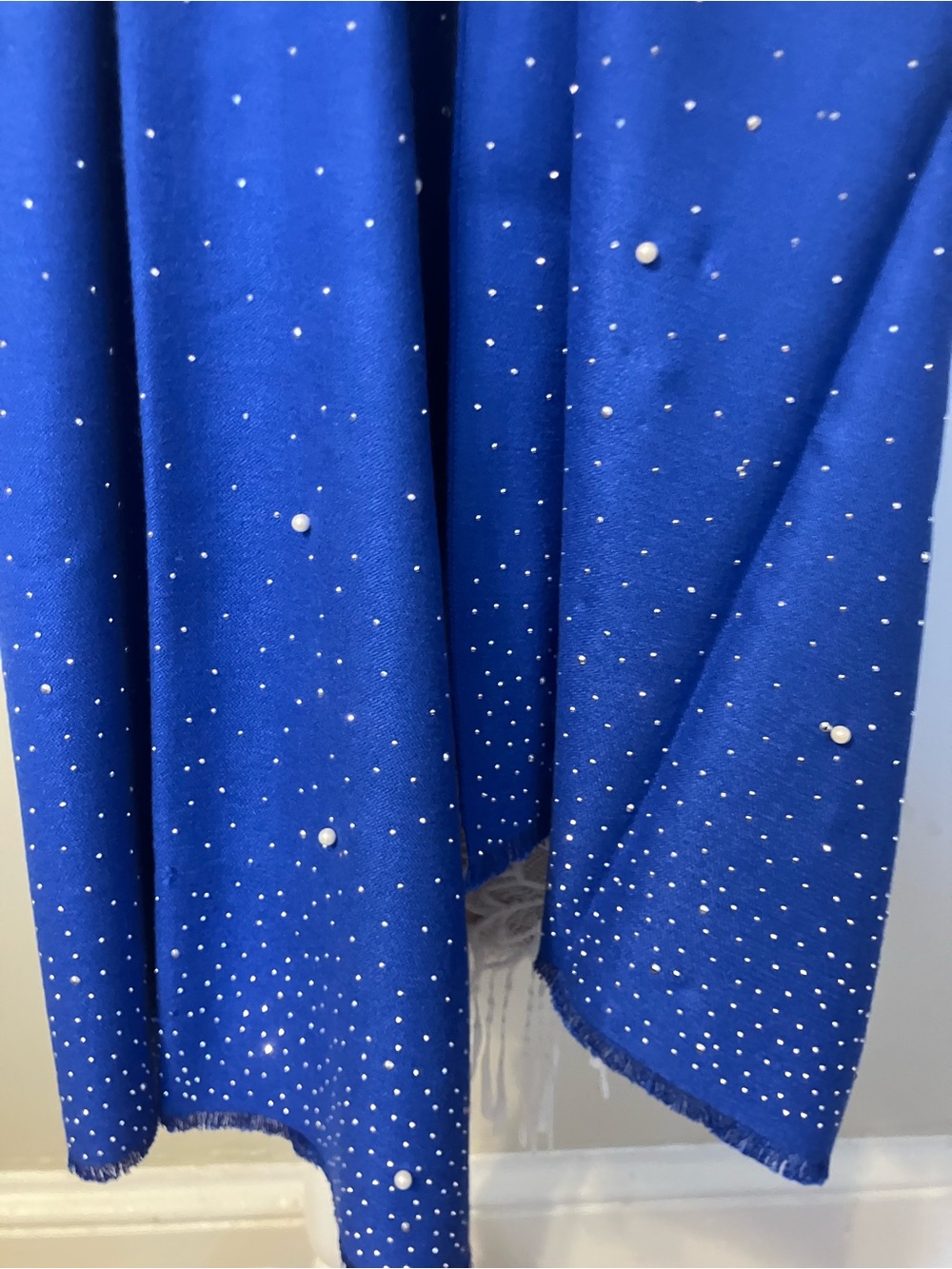 Pretty Persuasions Royal Blue Crystal-Embellished Wrap Scarf - Picture 4 of 7